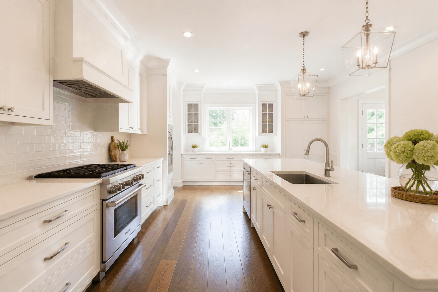 Clean, bright kitchen with uncluttered counters