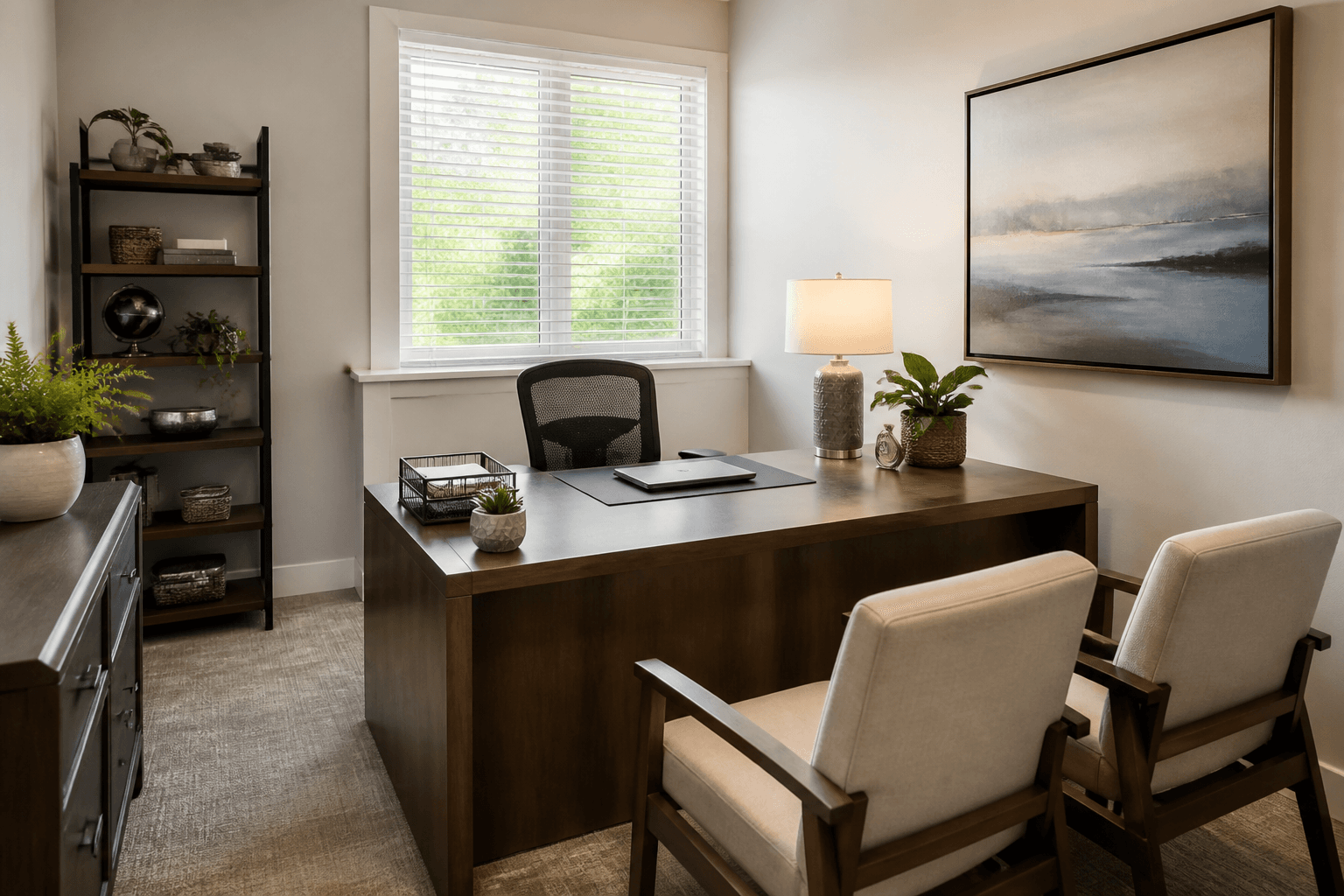 Bright, organized small office