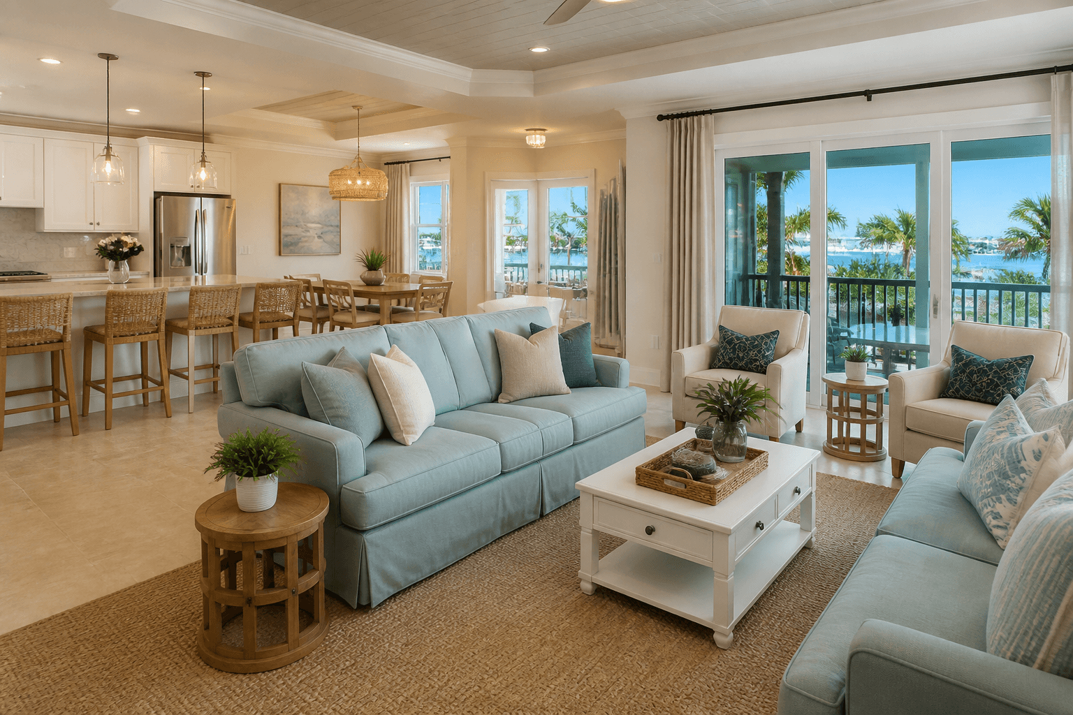 Guest-ready vacation rental living space